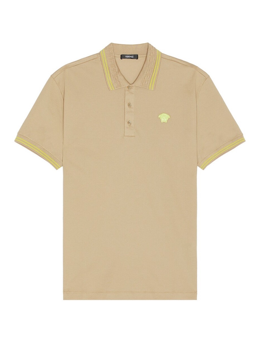 Versace Medusa Polo Shirt Beige Yellow Men’s Small